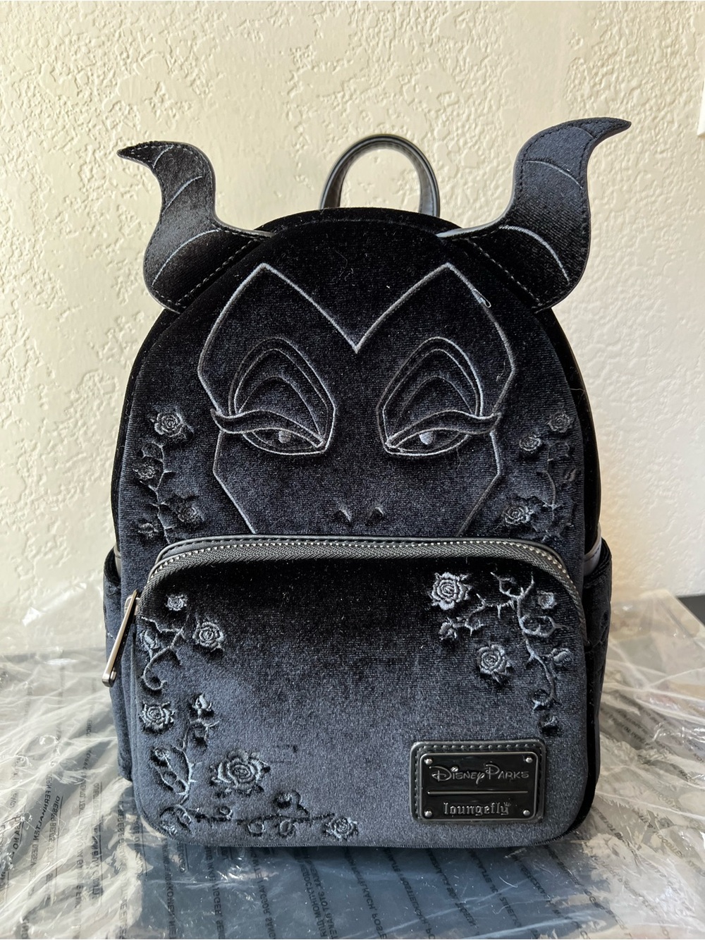Loungefly Disney Sleeping Beauty Maleficent Black Velvet Villains Mini Backpack